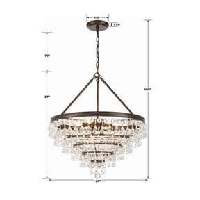 Crystorama Calypso 8-Light 25-Inch Chandelier, Clear Glass Accents