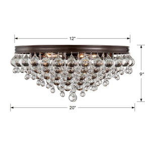 Calypso 20 Inch 6-Light Crystal Flush Mount