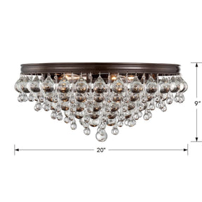 Calypso 20 Inch 6-Light Crystal Flush Mount