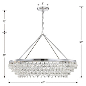 Crystorama Calypso 8-Light Polished Chrome Chandelier with Clear Crystal Drops