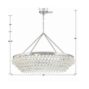 Crystorama Calypso 8-Light Polished Chrome Chandelier with Clear Crystal Drops