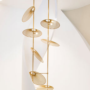 Cattail Leaf Meteor Shower Spiral Chandelier