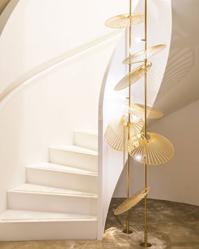 Cattail Leaf Meteor Shower Spiral Chandelier