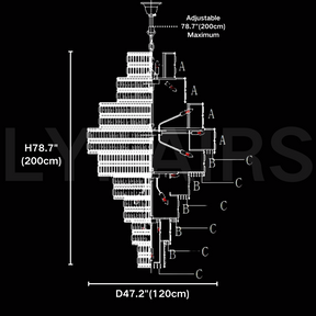 Luxury Extra Large Plaza Multi-Tier Crystal Chandelier For Hotel Hall / 2 Story Foyer / High Ceiling Living Room