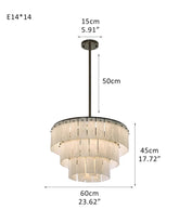 Stairwell Luxury Modern LED High Ceiling Large Alabaster Chandelier