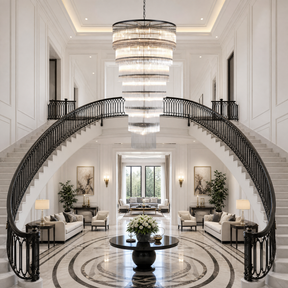 D990 Seven-Layer Striped Column Stair Light - Black