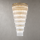D990 Seven-Layer Striped Column Stair Light - Gold