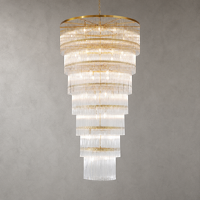 D990 Seven-Layer Striped Column Stair Light - Gold
