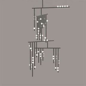 Brass Glass Drop Chandelier
