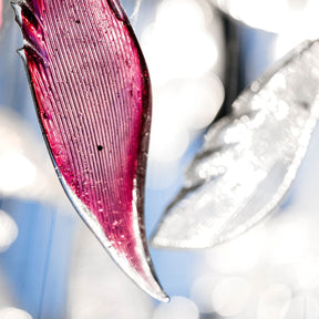 Flying Glass Feather Chandelier, Modern Spiral Glass Long Chandelier Lighting