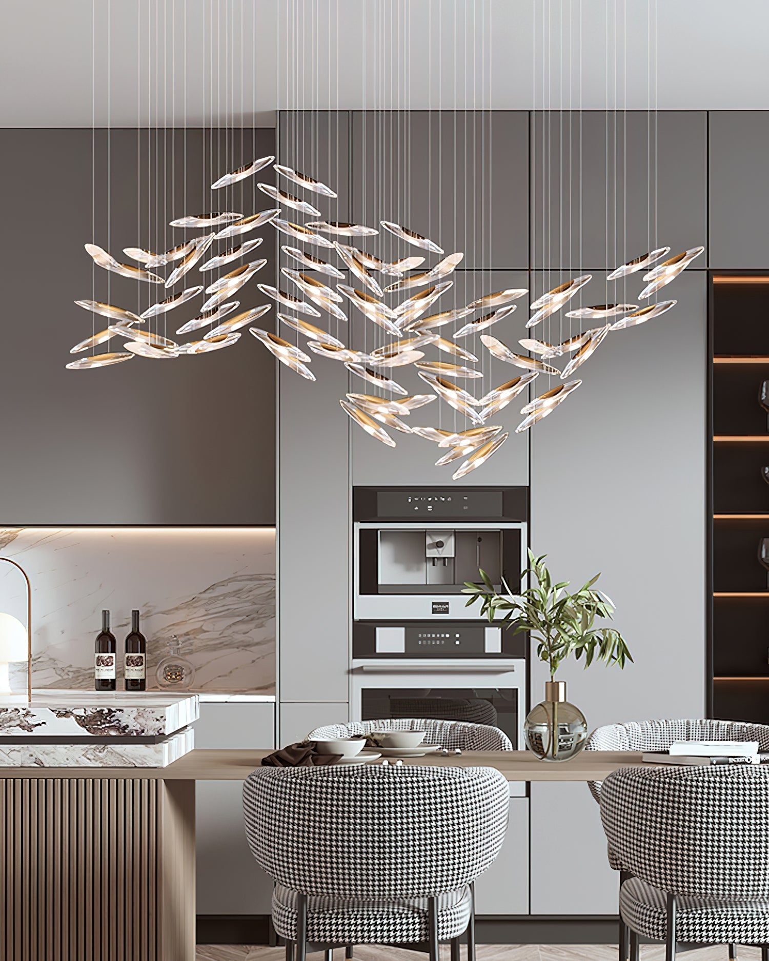 Moonlight Whispers Chandelier,Modern Spiral Glass  Customisable Chandelier