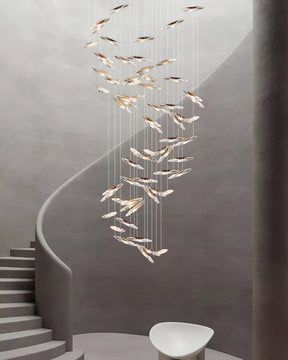 Moonlight Whispers Chandelier,Modern Spiral Glass  Customisable Chandelier