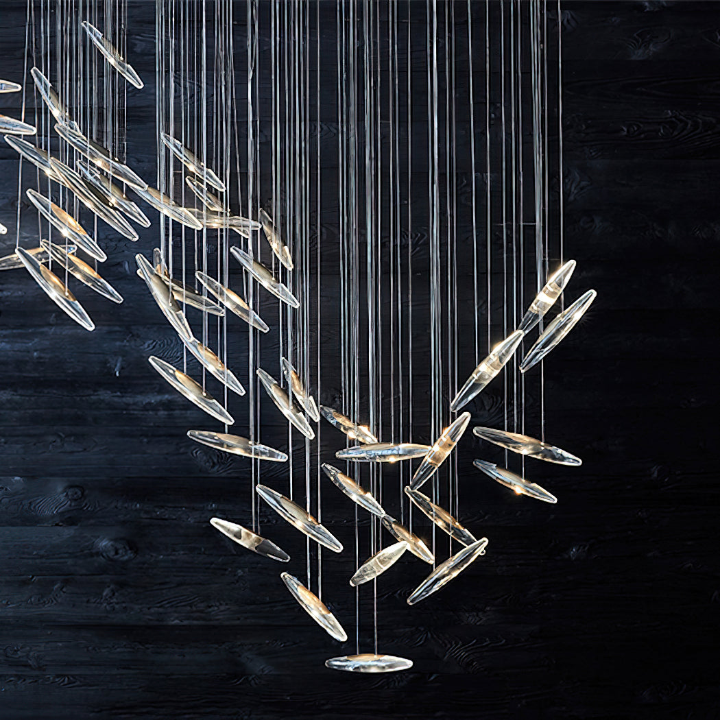 Moonlight Whispers Chandelier,Modern Spiral Glass  Customisable Chandelier