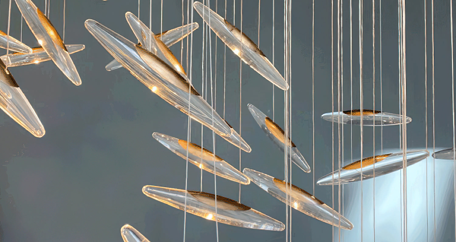 Moonlight Whispers Chandelier,Modern Spiral Glass  Customisable Chandelier