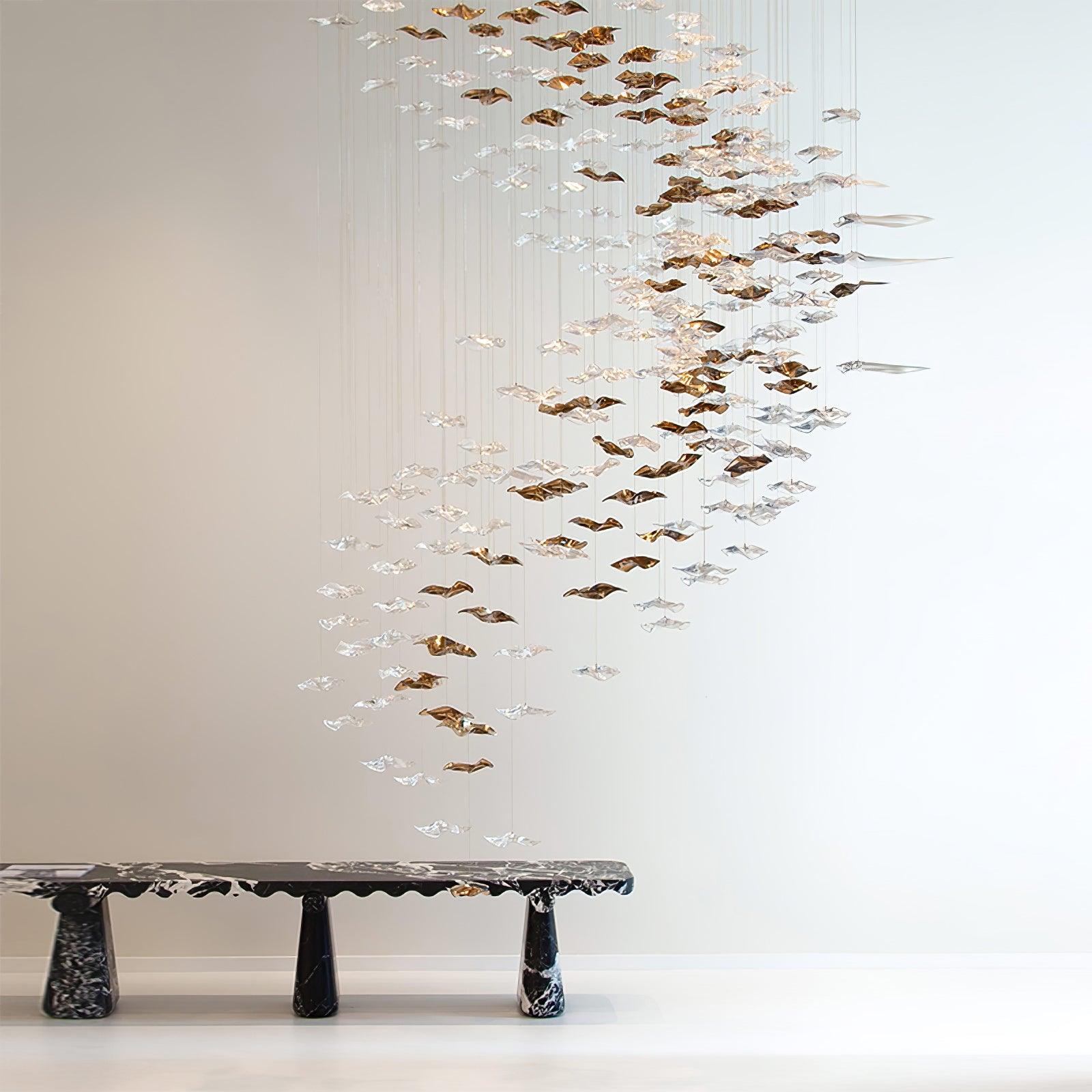 Galaxy Tidal Art Glass Crystal Spiral Chandelier