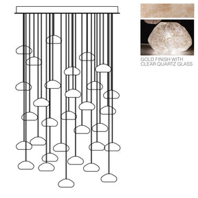 Vitrina Natural Quartz Stone Drop 30-Light Chandelier - Merlin Lamps
