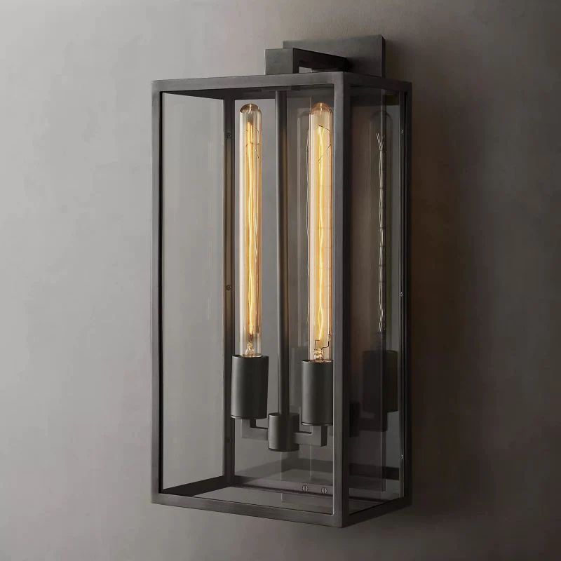 Deckman Outdoor Square Lantern Wall Sconce 21"