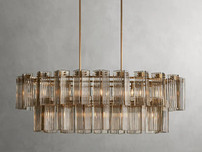 Delsie Oval Art Glass Chandelier 51''63''72''L