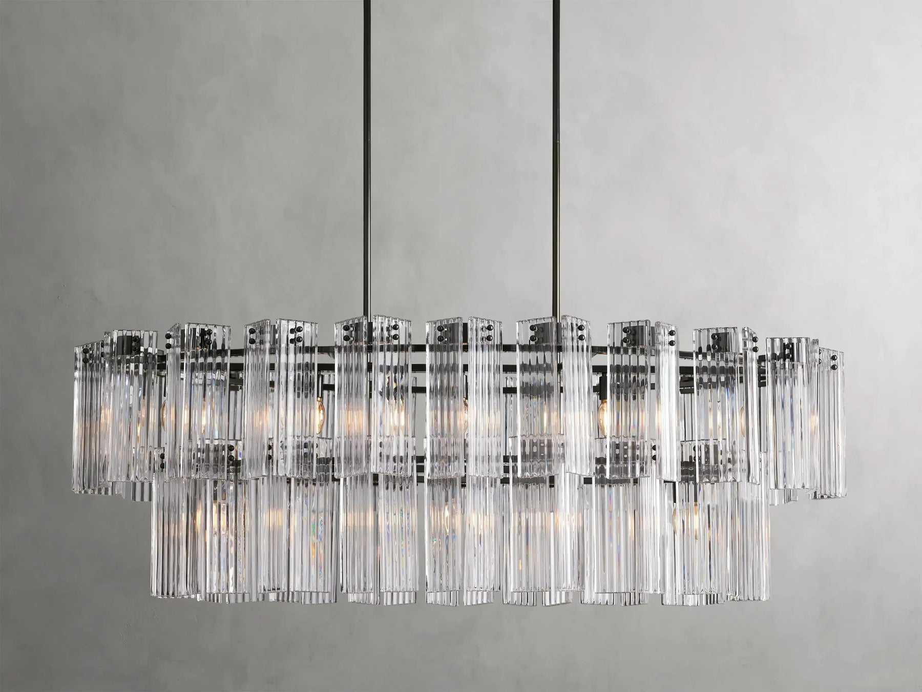 Delsie Oval Art Glass Chandelier 51''63''72''L