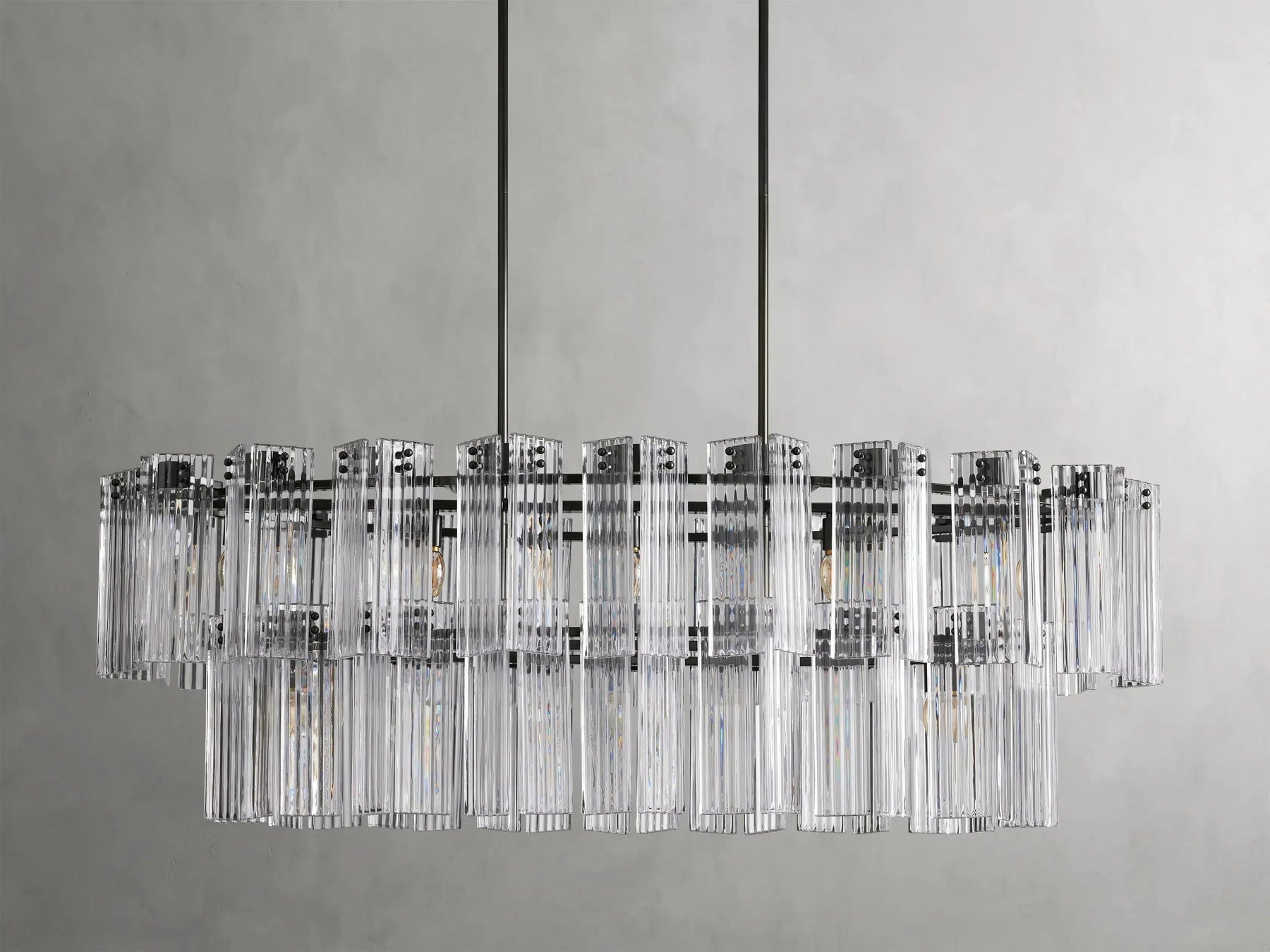 Delsie Oval Art Glass Chandelier 51''63''72''L
