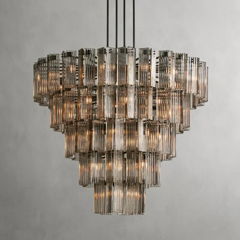 Delsie Round Art Glass Chandelier 38" 48" 60"D