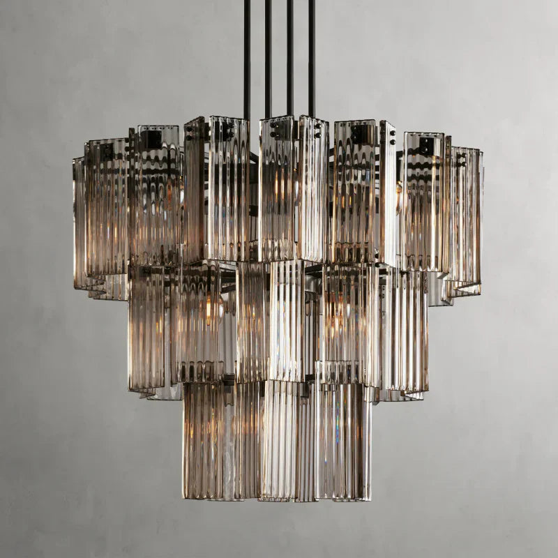Delsie Round Art Glass Chandelier 38" 48" 60"D