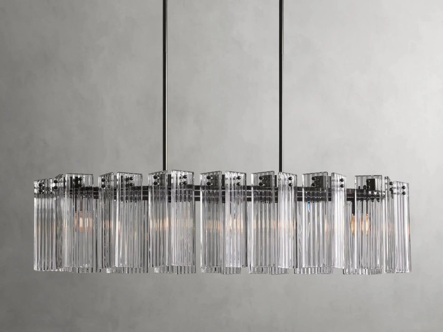 Delsie Oval Art Glass Chandelier 51''63''72''L