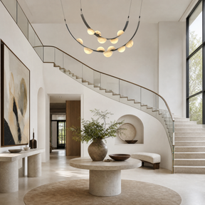 Dew Drops Alabaster LED Chandelier – Black White Warm Light