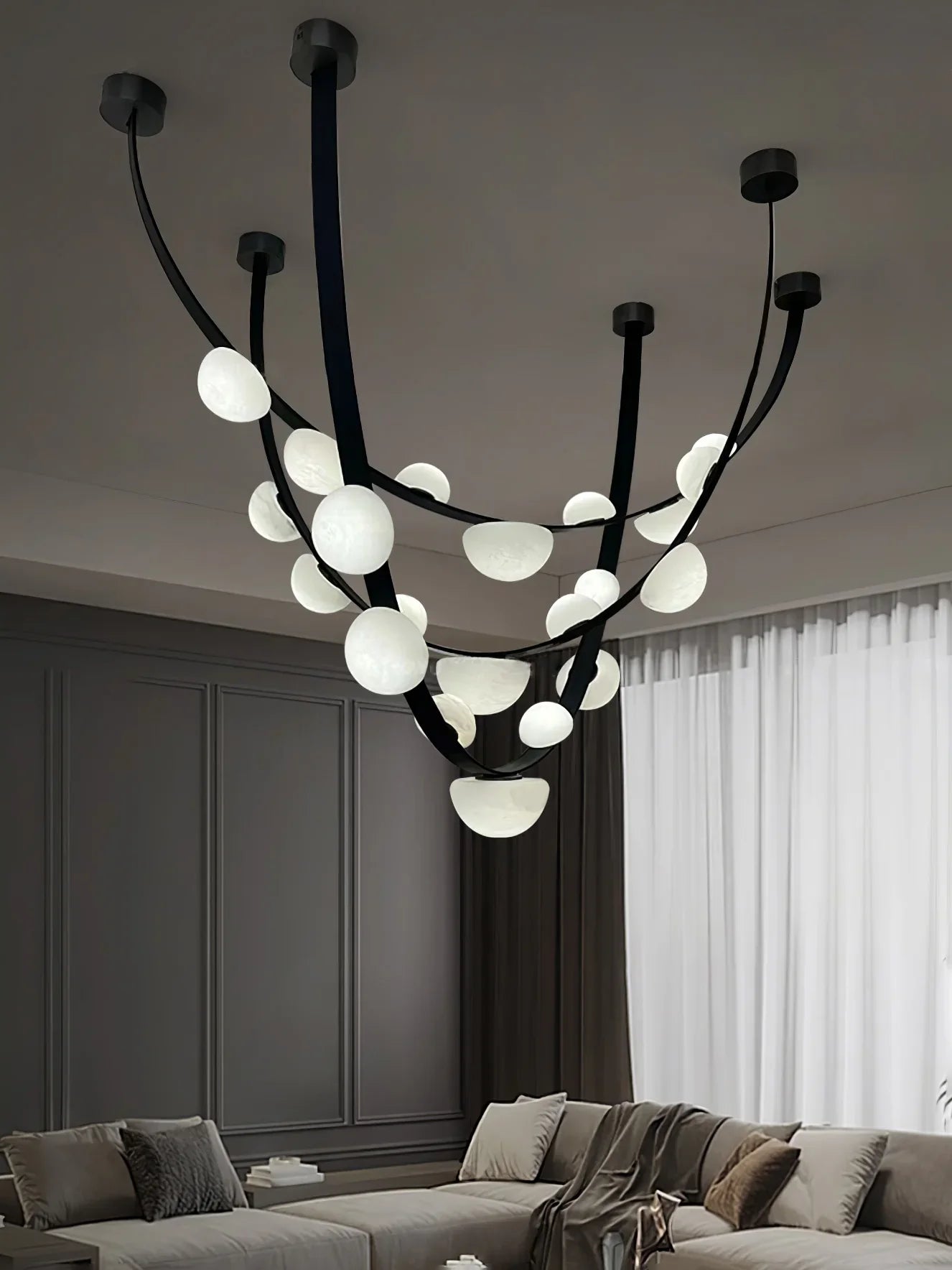 Garrick Modern Dew Drops Alabaster Chandelier Lighting