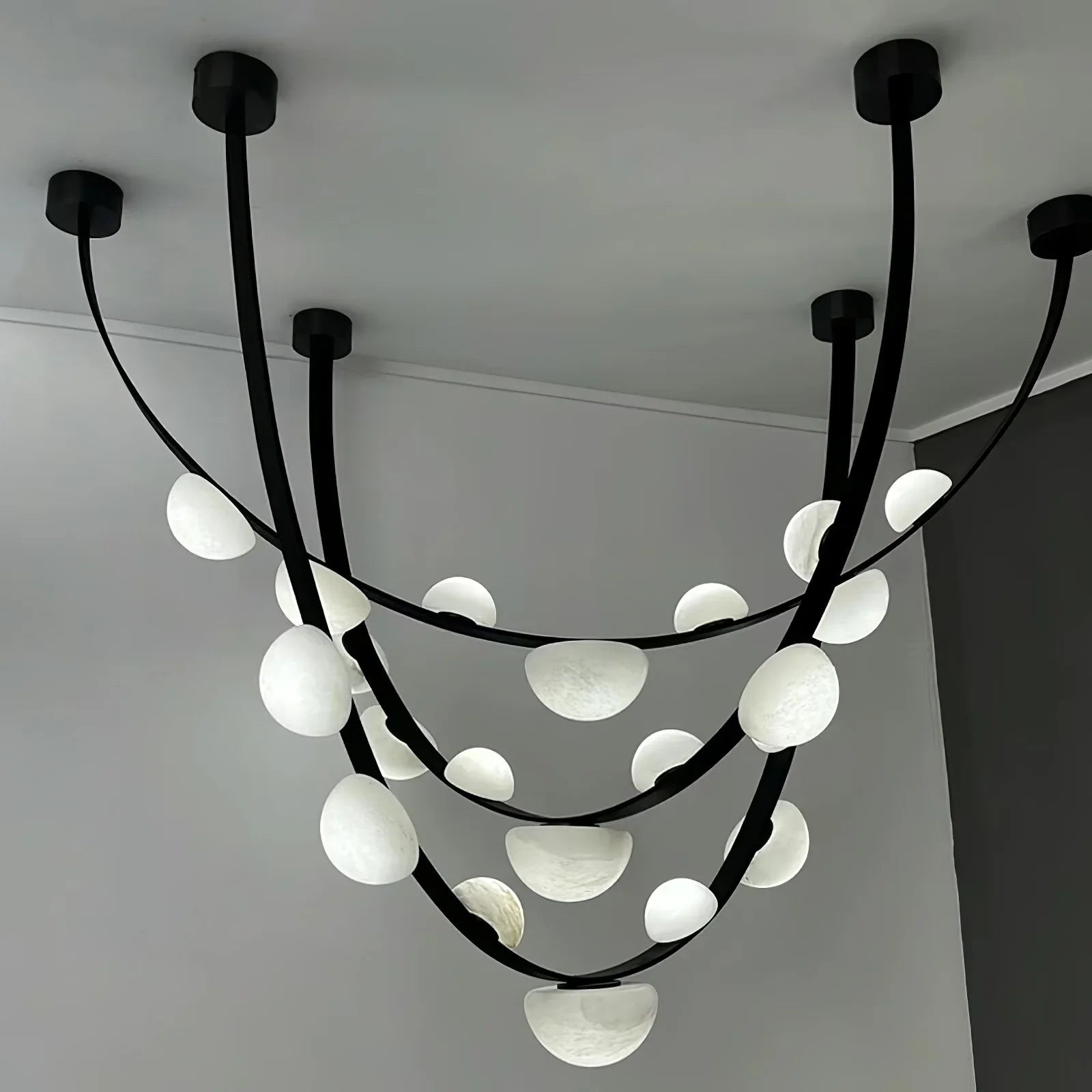 Garrick Modern Dew Drops Alabaster Chandelier Lighting