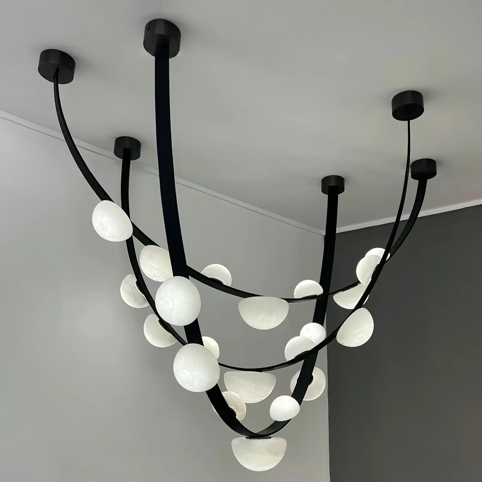 Garrick Modern Dew Drops Alabaster Chandelier Lighting