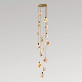 Moonshade Natural Marble Pendant Light with Adjustable Height