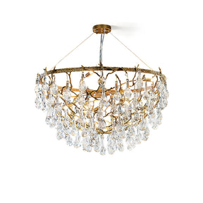 Doris Branch Brass Crystal Chandelier