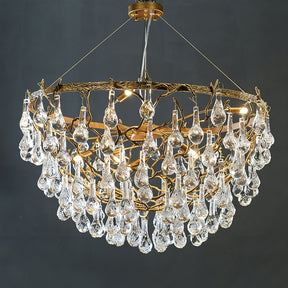 Doris Branch Brass Crystal Chandelier