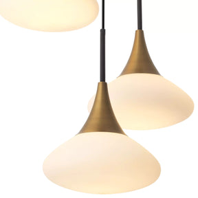 Duco S Modern Brass Chandelier - [Antique Brass Finish | White Glass | Black Finish | Alabaster]