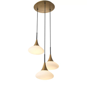 Duco S Modern Brass Chandelier - [Antique Brass Finish | White Glass | Black Finish | Alabaster]