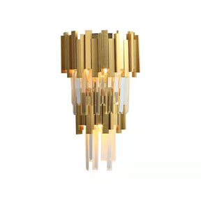 Gold/Silver Round Modern Tiered Metal Crystal Chandelier