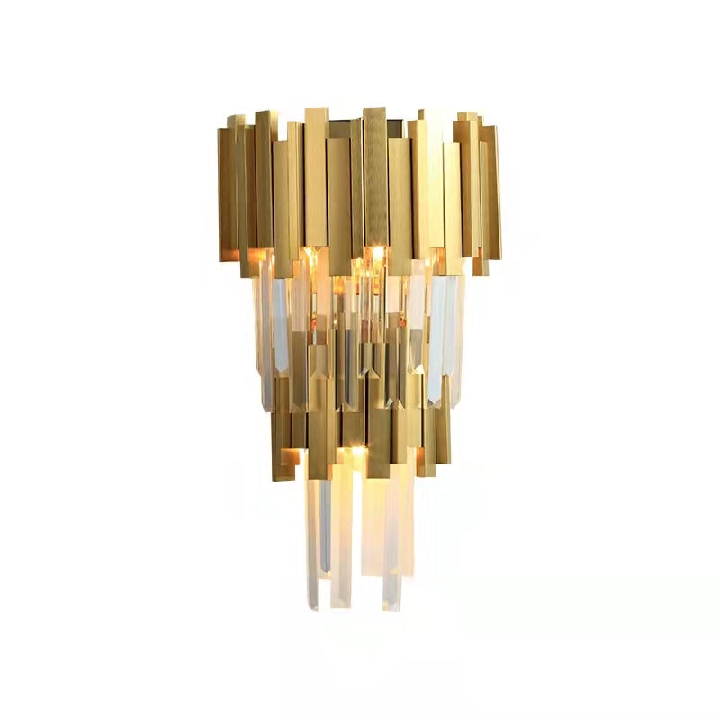 Gold/Silver Round Modern Tiered Metal Crystal Chandelier
