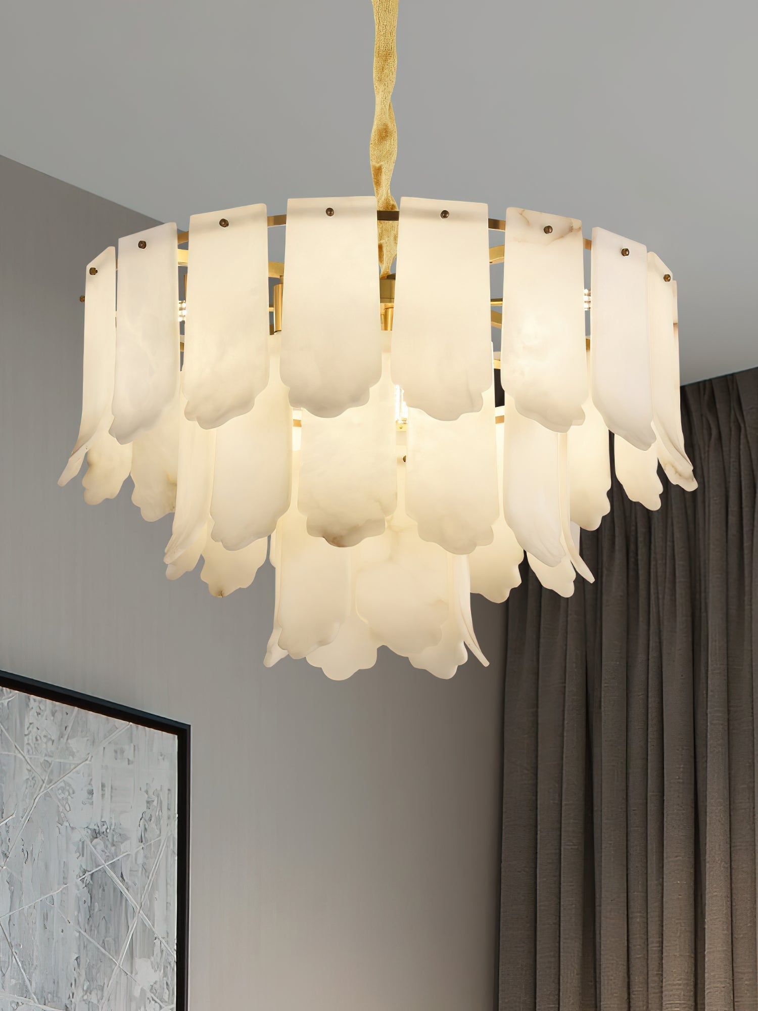 Evander Alabaster Tier Chandelier