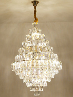 Extra Large Foyer Pure Crystal Ceiling Light Fixture Living Room Entrance Staircase Chandelier