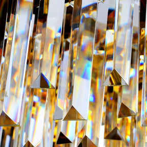 Gold/Silver Round Modern Tiered Metal Crystal Chandelier