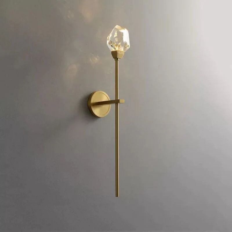 Slipe Faceted Crystal Prisms Wall Sconce (Rod)