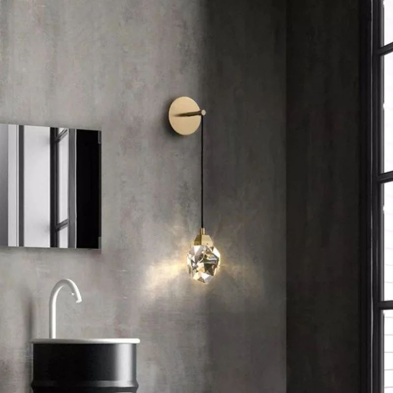 Slipe Faceted Crystal Prisms Wall Sconce (Cord)