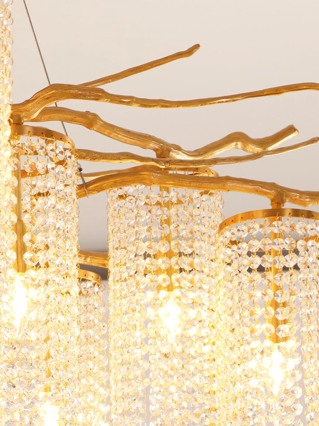 Forest Dawn Brass Branch Chandelier