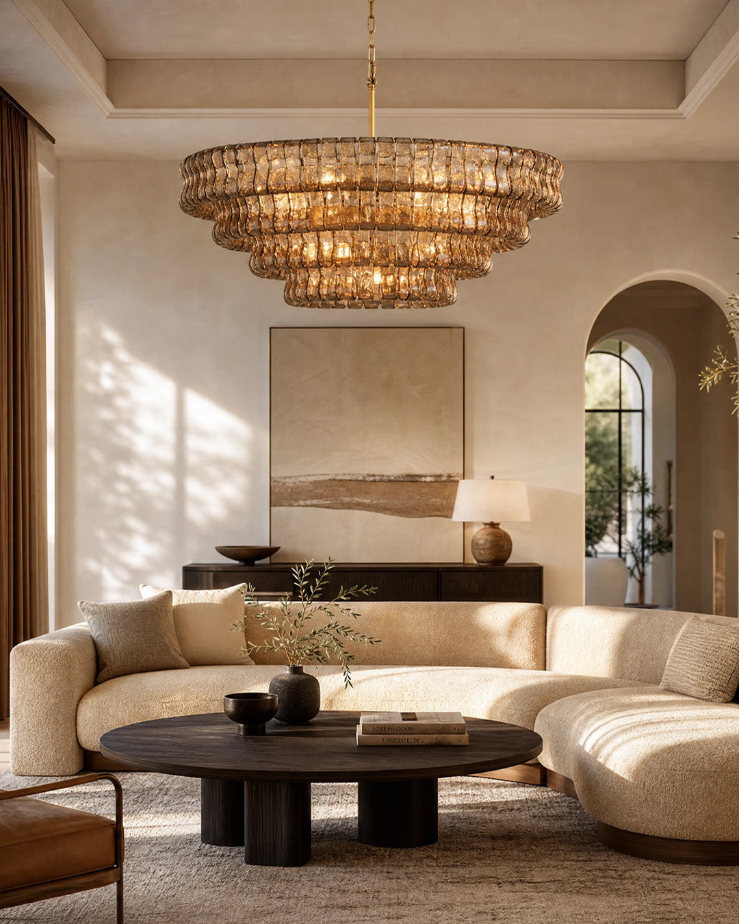 Ghiaccio Round Glass Chandelier