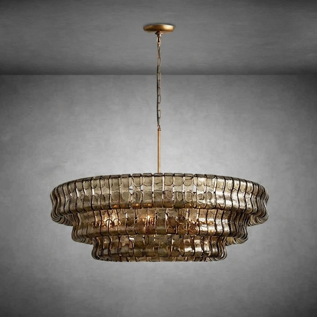 Ghiaccio Round Glass Chandelier