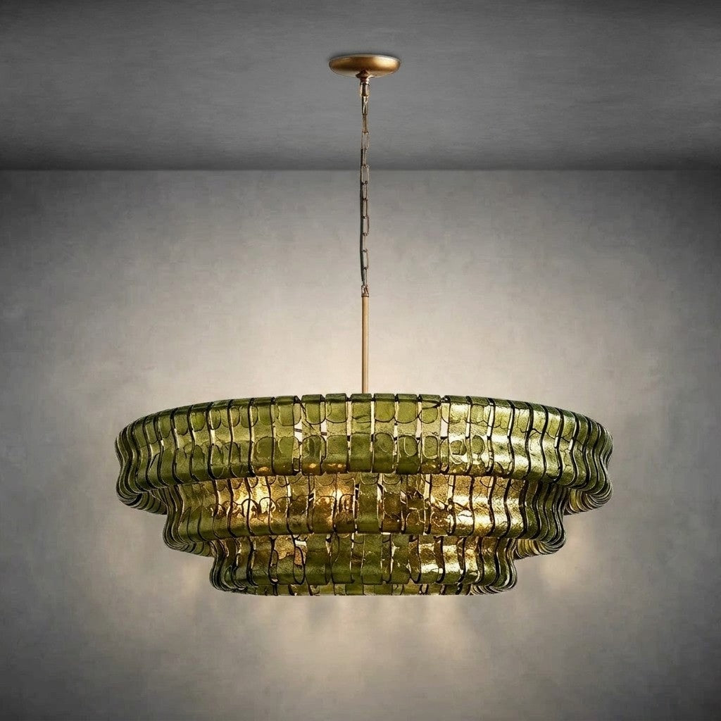 Ghiaccio Round Glass Chandelier