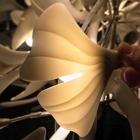Gingko Leaves Ceramics Spiral Branch Chandelier