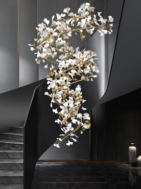 Gingko Ceramic Branch Chandelier Q