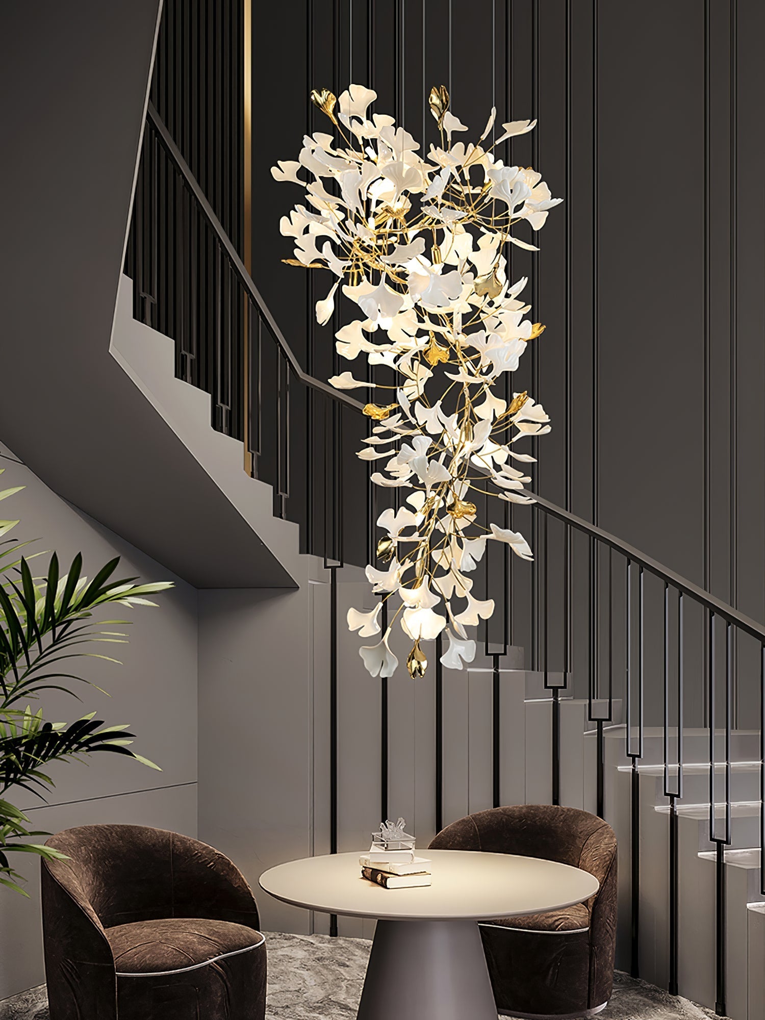 Gingko Ceramic Branch Chandelier Z